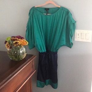 Beautiful peacock green and navy dress